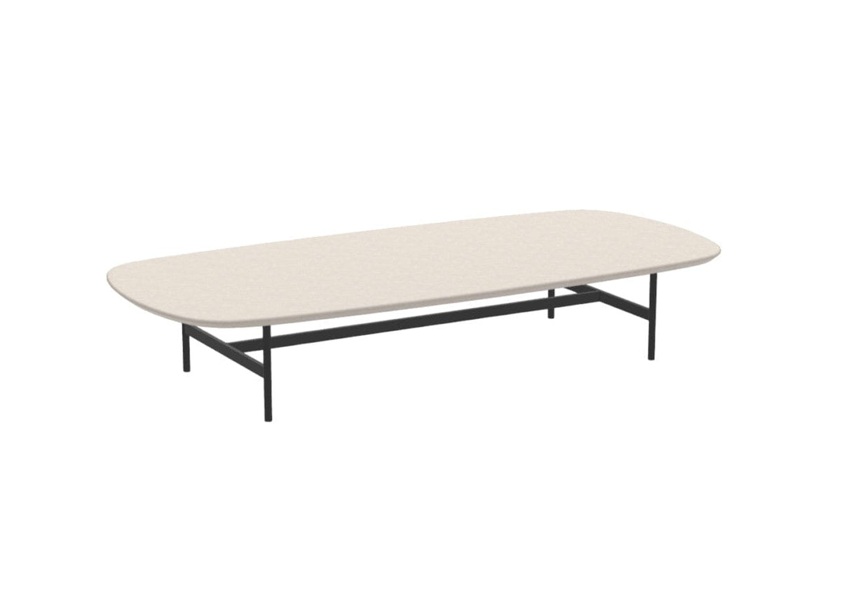 Ethimo Calipso Table Basse Rectangulaire 140x65cm H:25cm Dark Grey Ceramic Stone Ice White