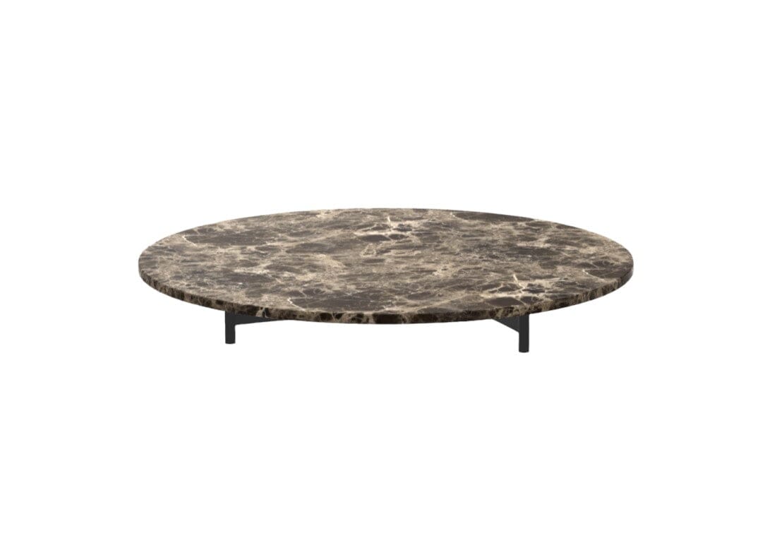 Ethimo Calipso Table ronde Ø53cm H:7cm Dark Grey Ceramic Stone Emperador Extra Brown