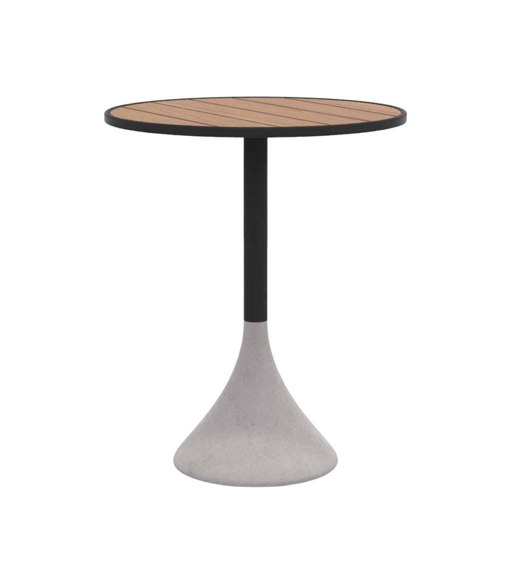 Ethimo Concreto Table Ø60cm H:74cm Dark Grey Natural Teak