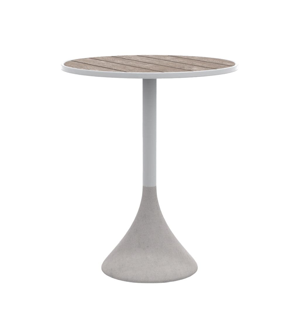 Ethimo Concreto Table Ø60cm H:74cm Warm white Pickled Teak