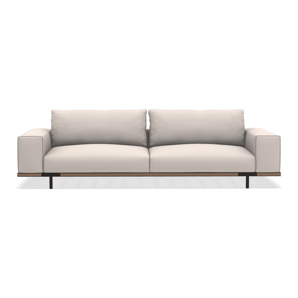 Ethimo Costiera Canapé XL Alu Carbon + Teak Nature White