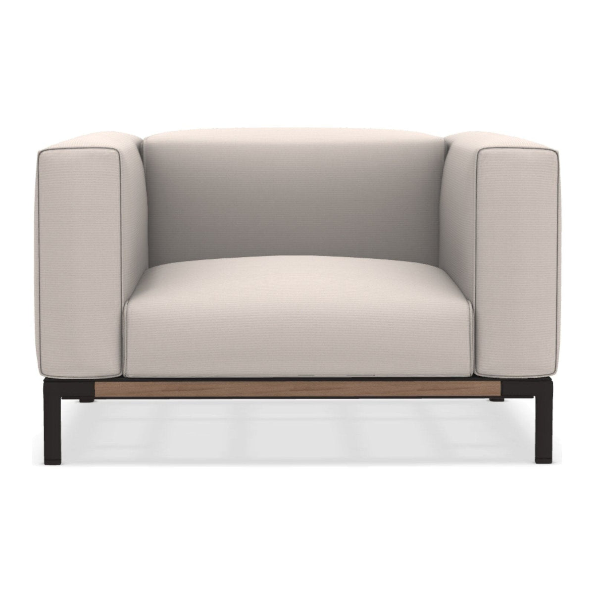 Ethimo Costiera Fauteuil Club lounge XL Alu Carbon + Teak Nature White