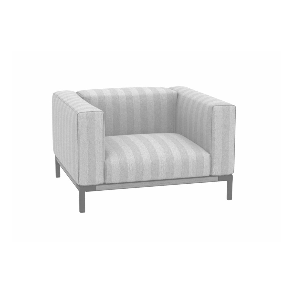 Ethimo Costiera Fauteuil Club lounge XL Alu Limestone White + Teak Nature White