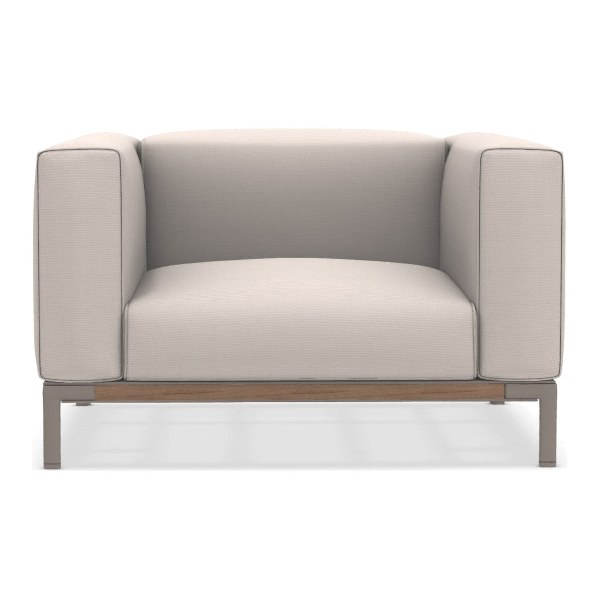 Ethimo Costiera Fauteuil Club lounge XL Alu Silver + Teak Nature White