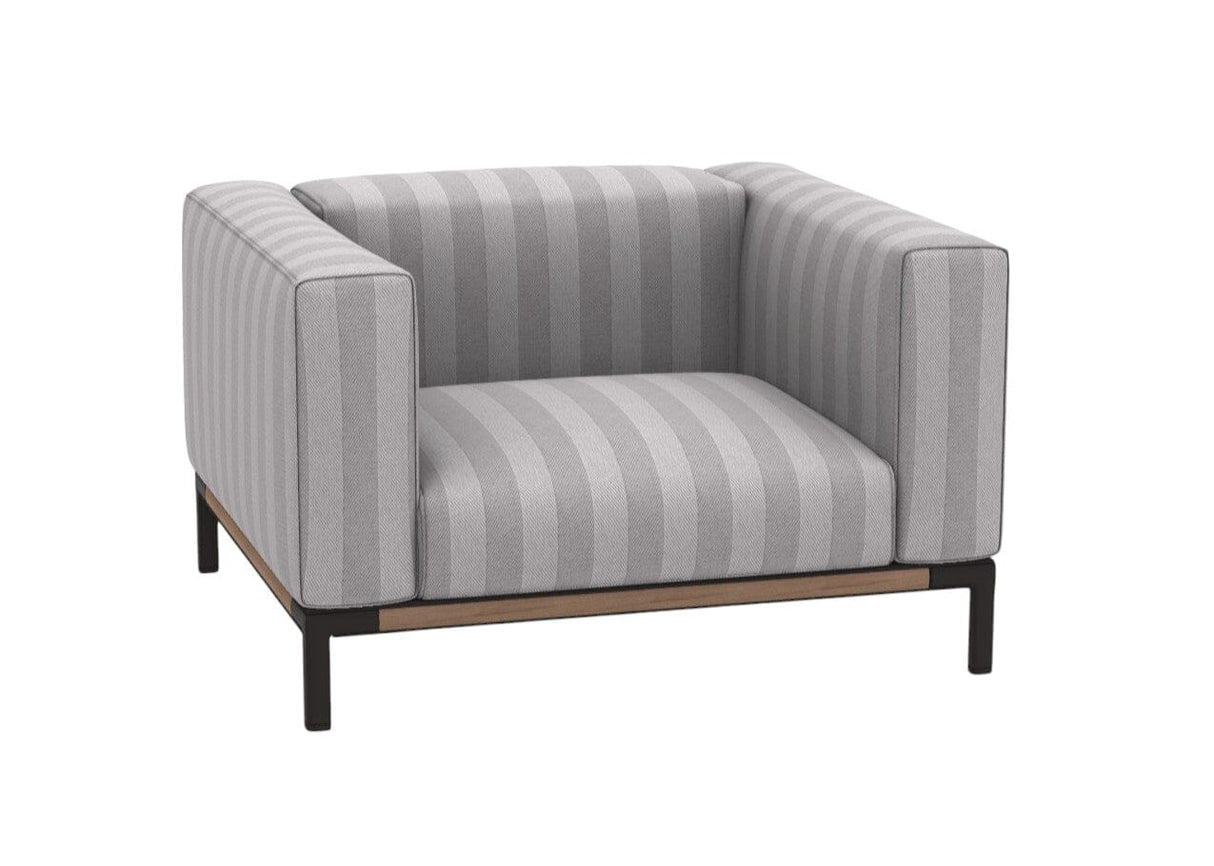 Ethimo Costiera Fauteuil lounge Alu Carbon + Teak Cruise