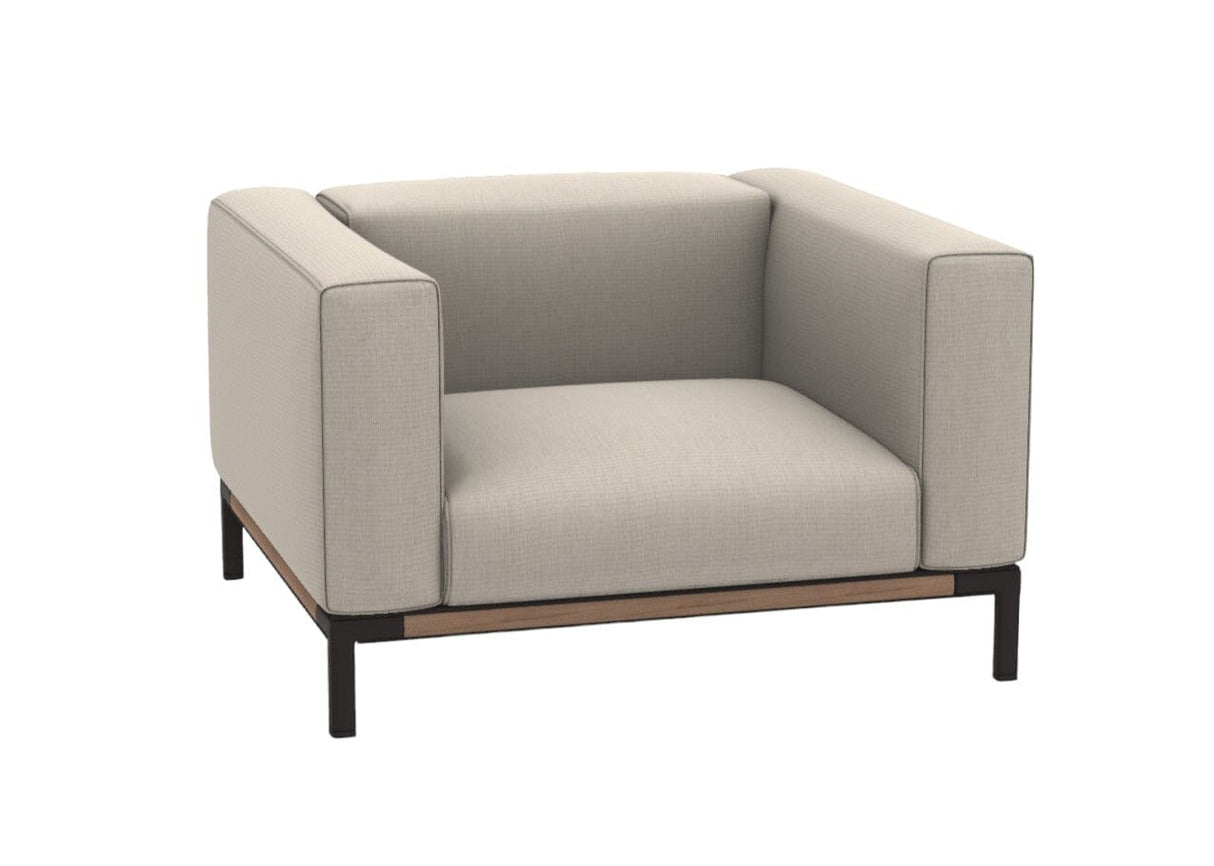 Ethimo Costiera Fauteuil lounge Alu Carbon + Teak Maiorca