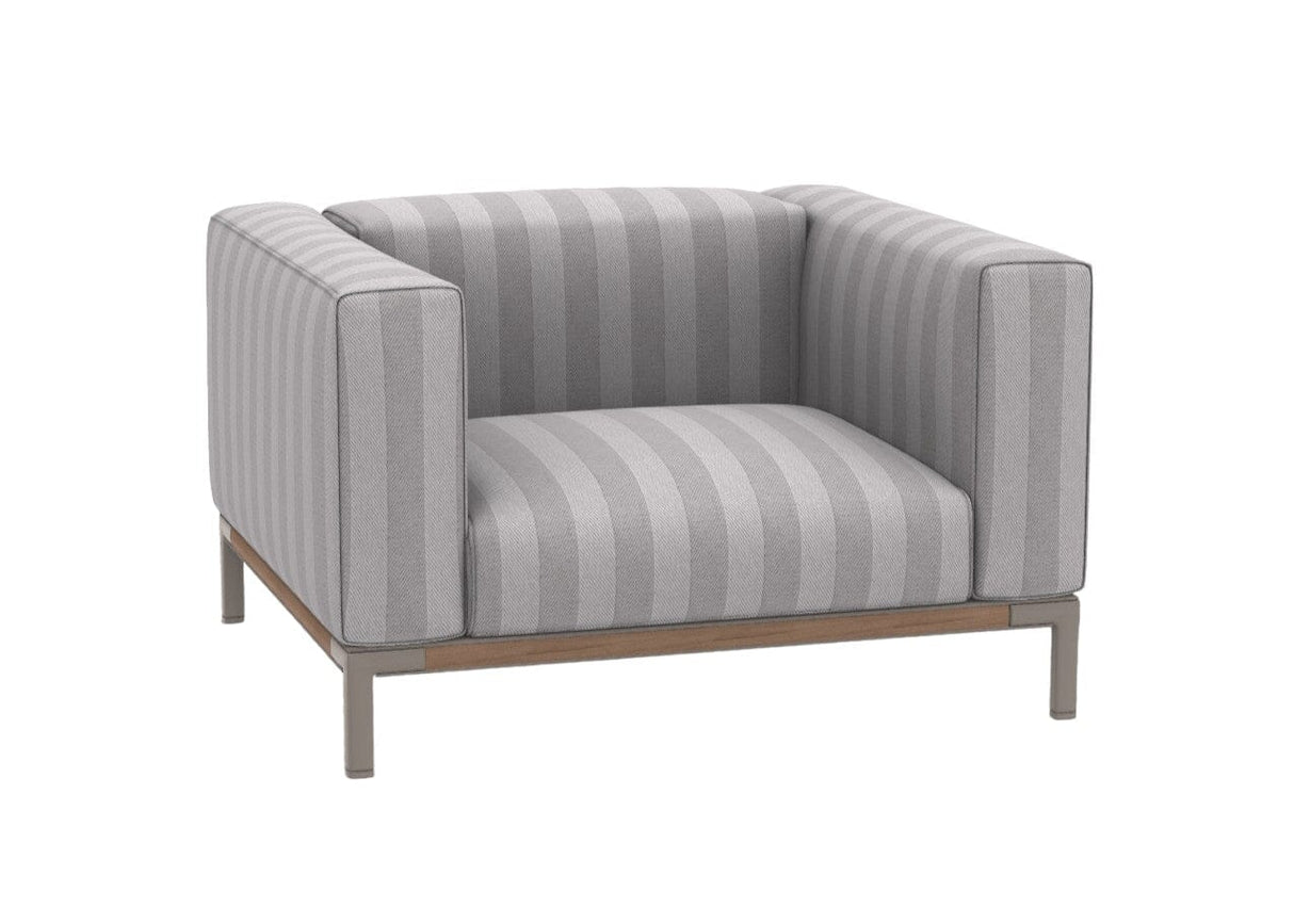 Ethimo Costiera Fauteuil lounge Alu Silver + Teak Cruise