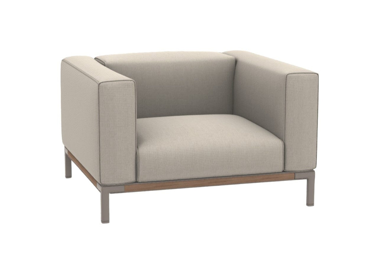 Ethimo Costiera Fauteuil lounge Alu Silver + Teak Maiorca