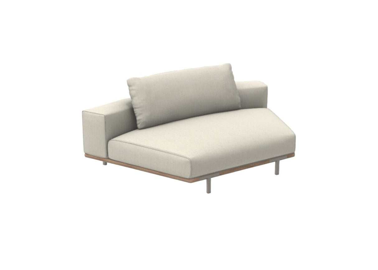 Ethimo Costiera Module d'angle Alu Silver + Teak Maiorca