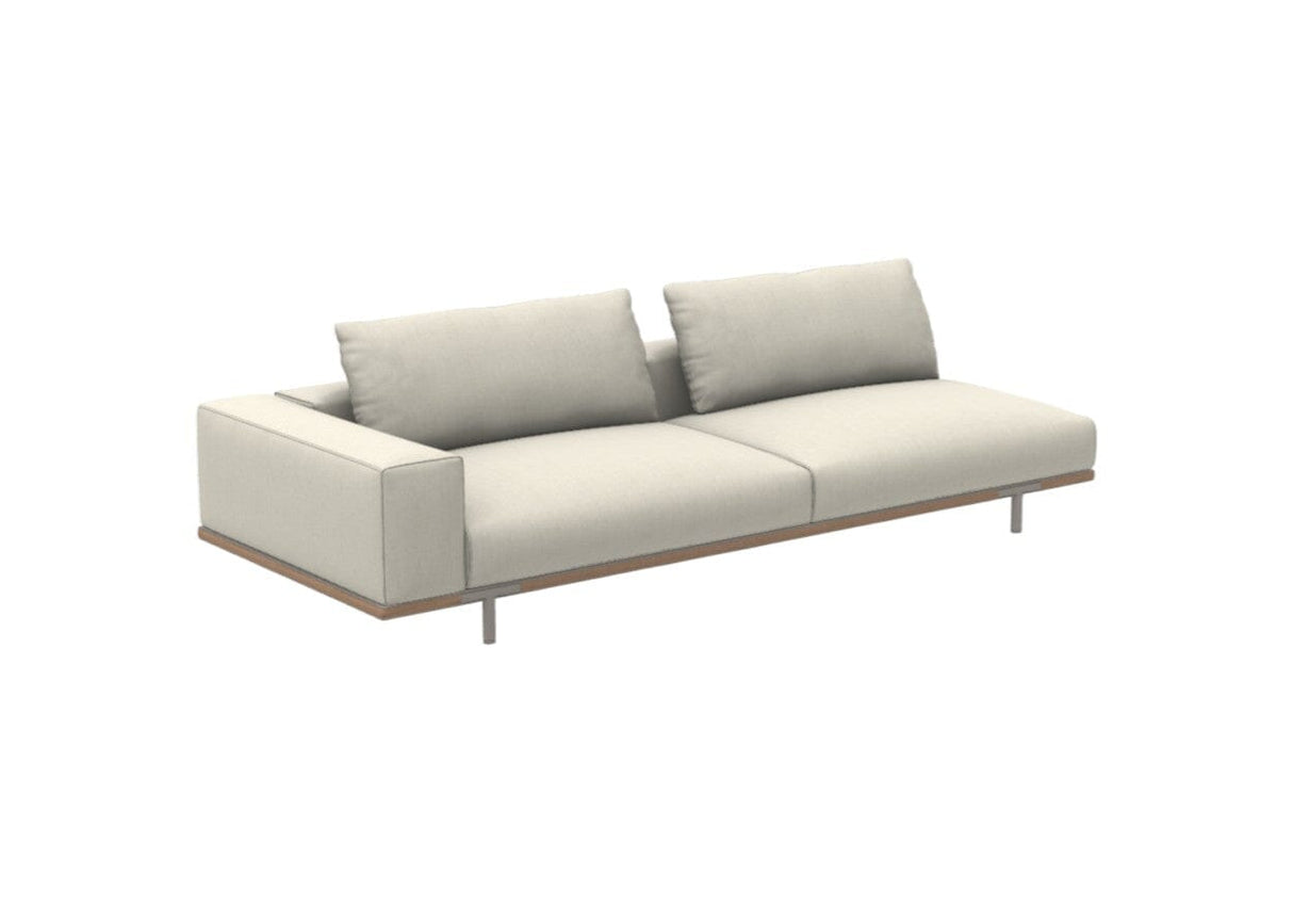 Ethimo Costiera Module d'extrémité Droite Alu Silver + Teak