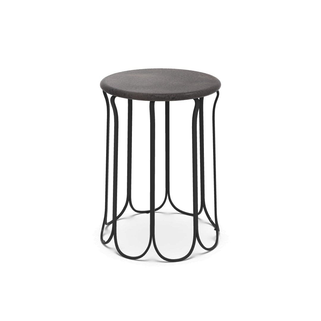 Ethimo Folia Table basse Ø34cm h:46cm Dark Grey + London Smoke