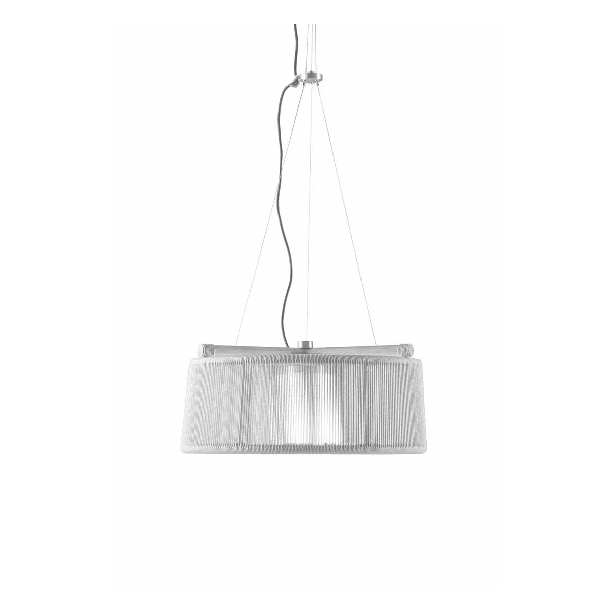 Ethimo Kilt Lampe suspendue Pickled Teak + Round Rope Dark Grey