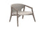 Ethimo Knit Fauteuil Lounge bas dossier Pickled Teak + Rope Light Grey 