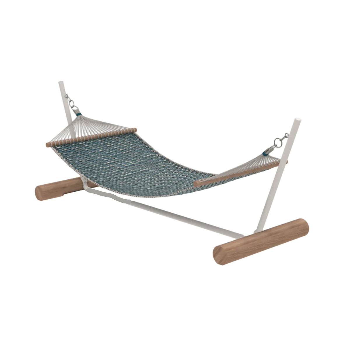 Ethimo Patio Hamac avec support Teak + Limestone White + Laguna/Light Grey