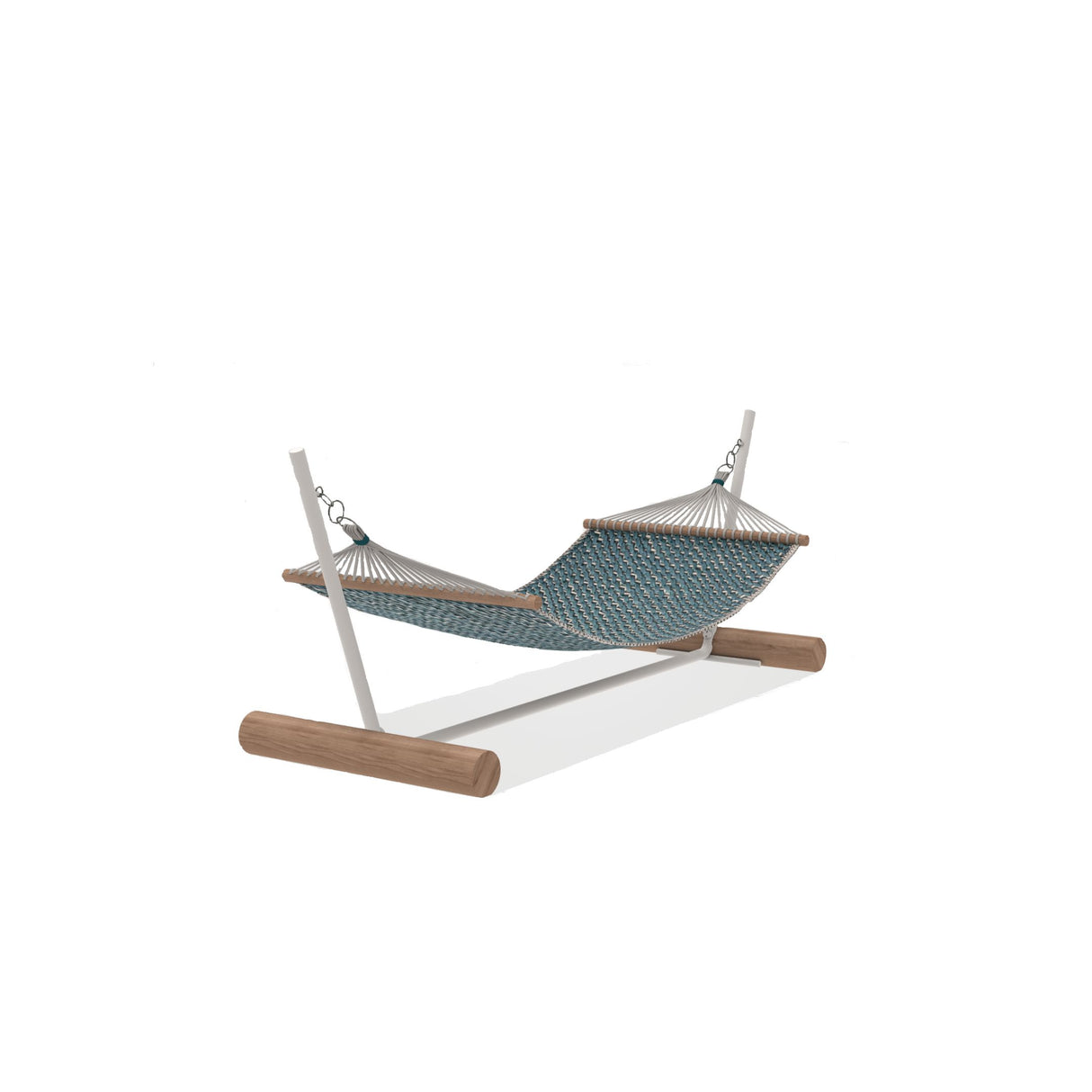 Ethimo Patio Hamac avec support Teak + Limestone White + Laguna/Light Grey