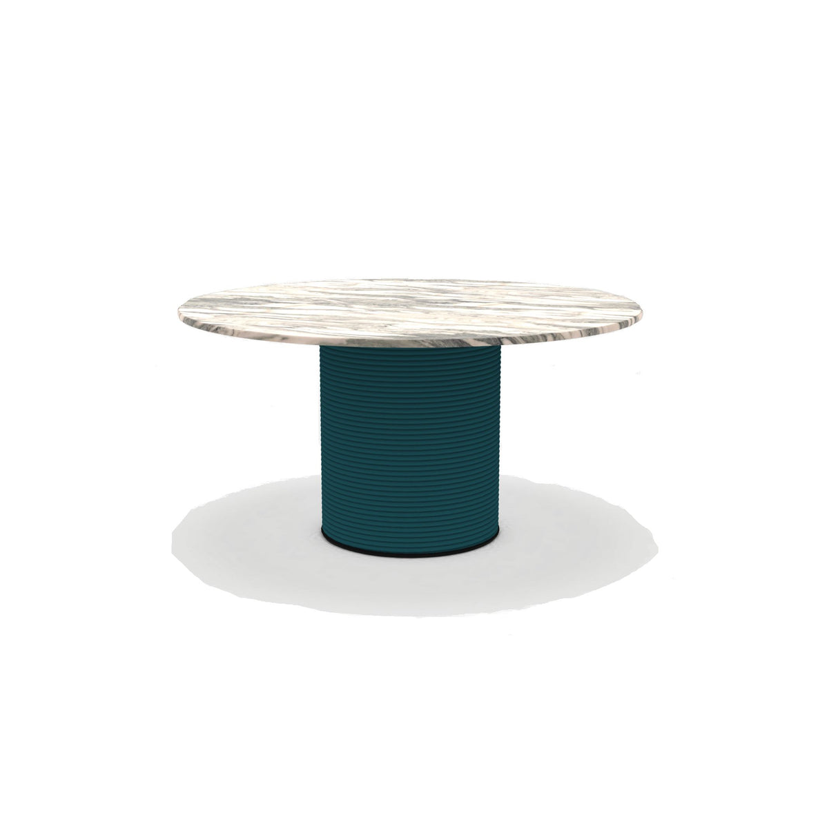Ethimo Patio Table repas Ø140cm h:72cm Rope Laguna - Cipollino Marble