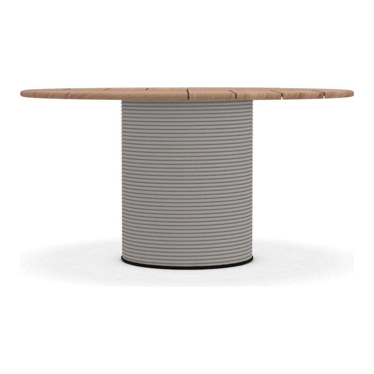 Ethimo Patio Table repas Ø140cm h:72cm Rope Light Grey - Natural Teak