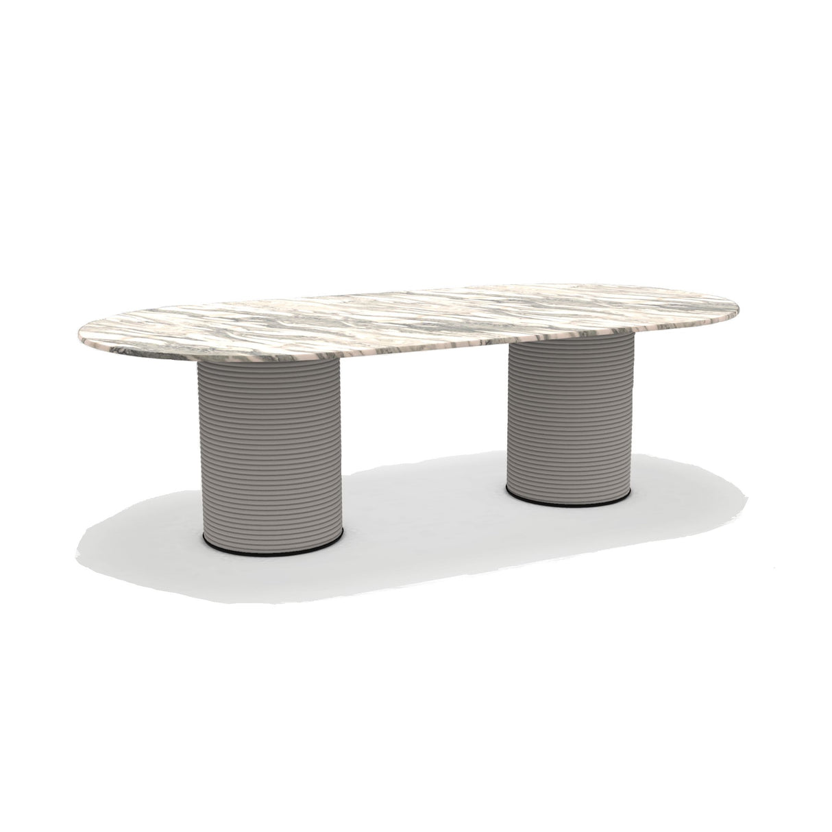 Ethimo Patio Table repas ovale 240x120cm h:72cm Rope Light Grey - Cipollino Marble