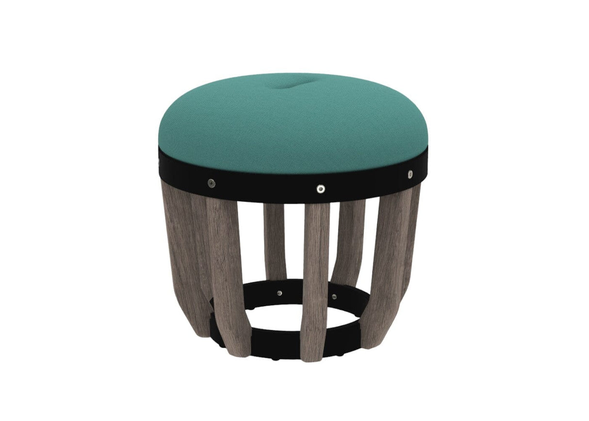 Ethimo Swing Pouf Ø40cm H:38cm Pickled Teak Sepia Black Green Sardinia
