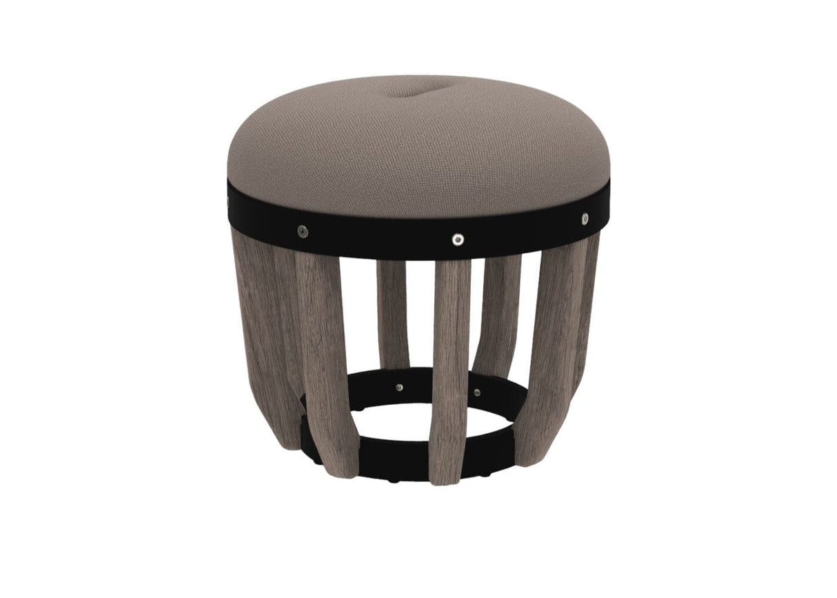 Ethimo Swing Pouf Ø40cm H:38cm Pickled Teak Sepia Black Grey