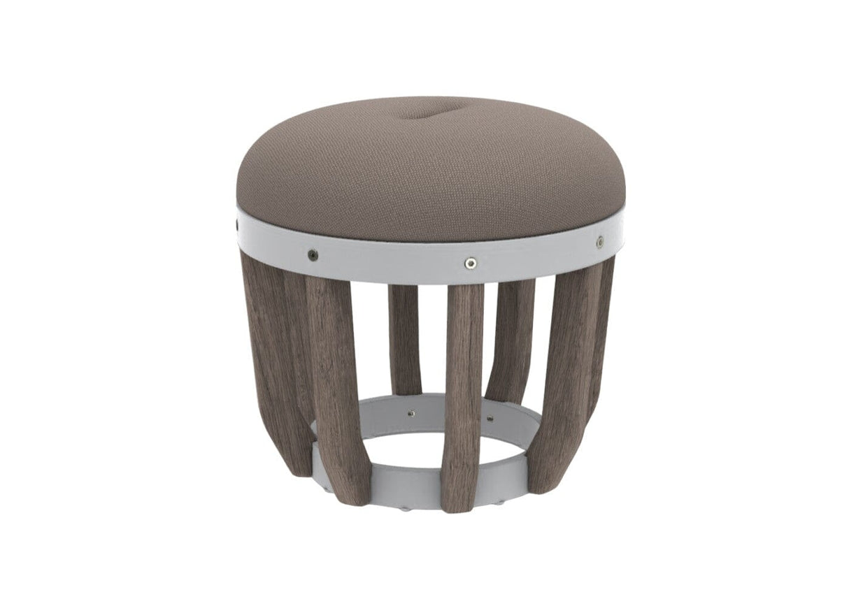 Ethimo Swing Pouf Ø40cm H:38cm Pickled Teak Warmwhite Grey