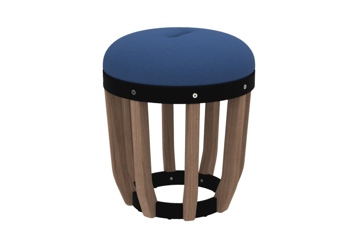 Ethimo Swing Pouf Ø40cm H:46cm Natural Teak Sepia Black Blue Ink