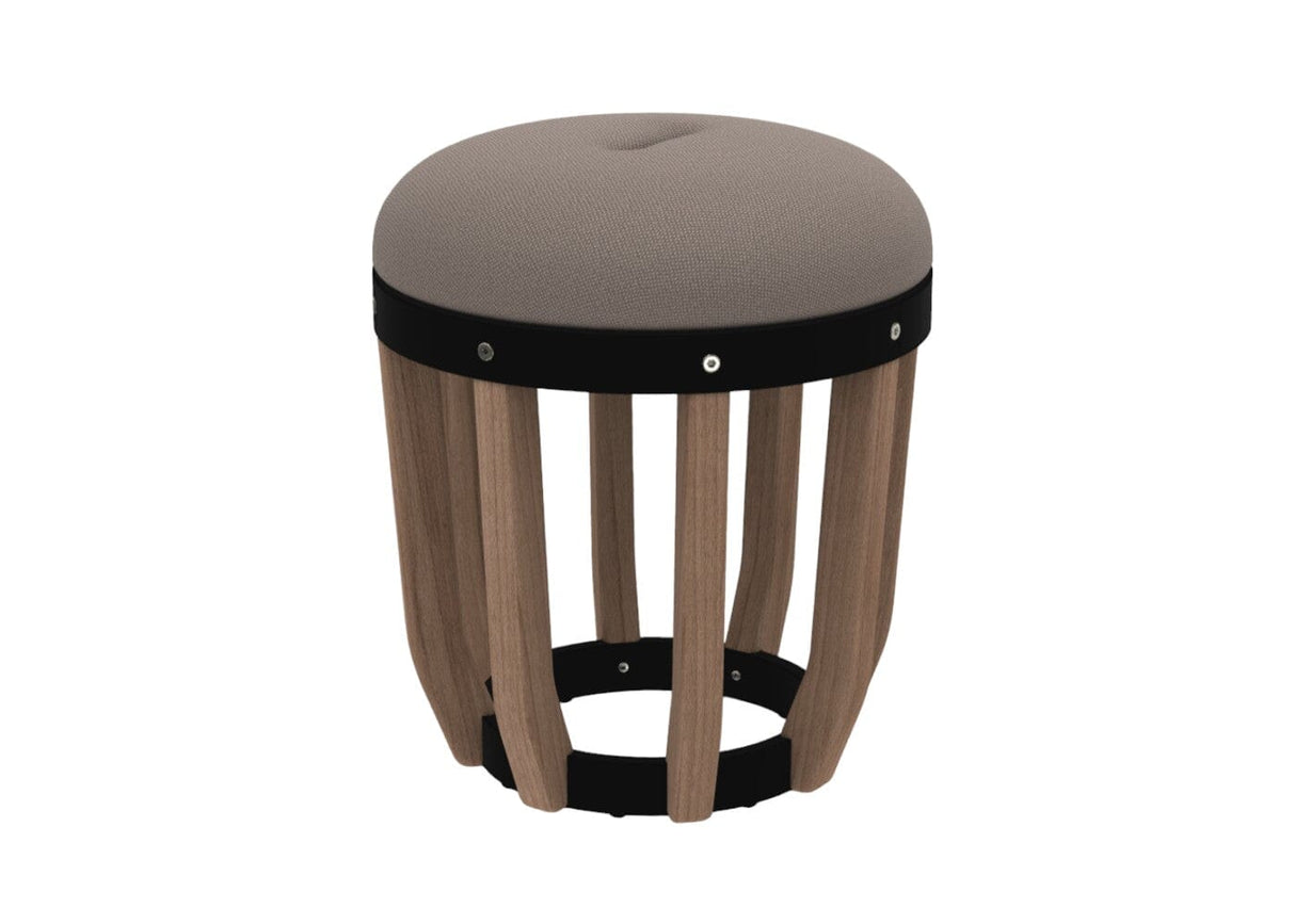 Ethimo Swing Pouf Ø40cm H:46cm Natural Teak Sepia Black Grey
