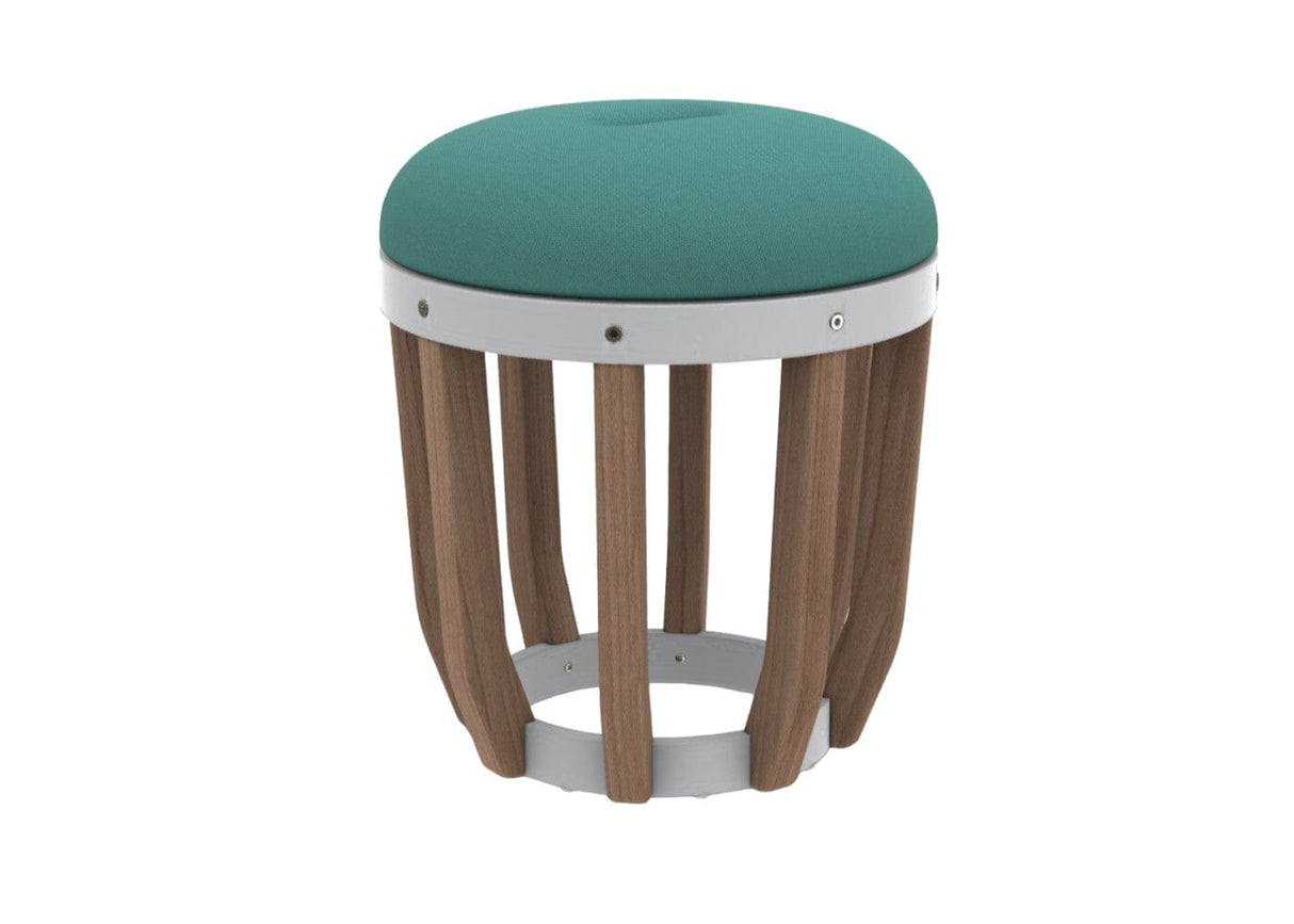 Ethimo Swing Pouf Ø40cm H:46cm Natural Teak Warmwhite Green Sardinia