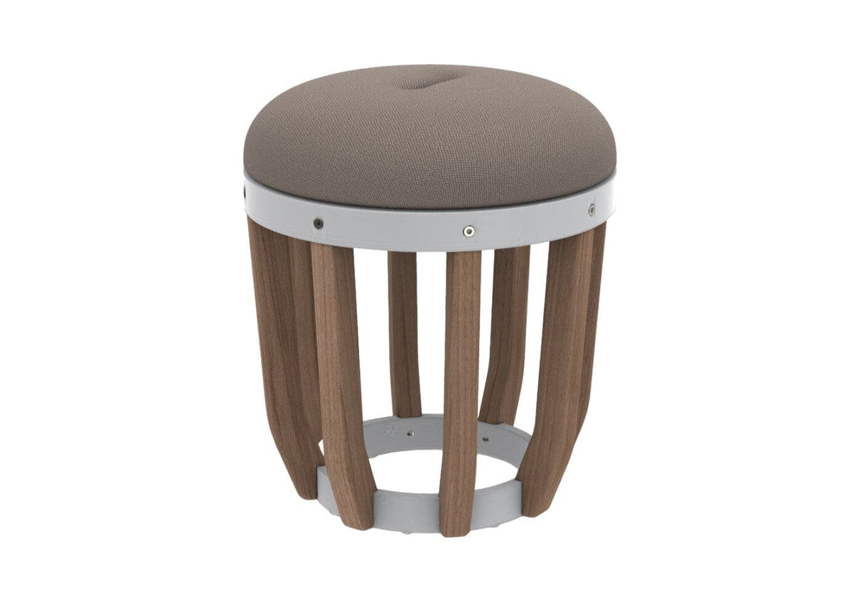 Ethimo Swing Pouf Ø40cm H:46cm Natural Teak Warmwhite Grey