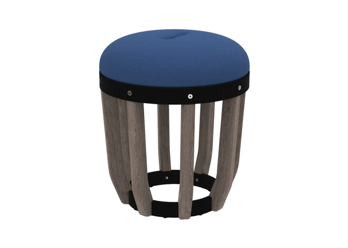 Ethimo Swing Pouf Ø40cm H:46cm Pickled Teak Sepia Black Blue Ink
