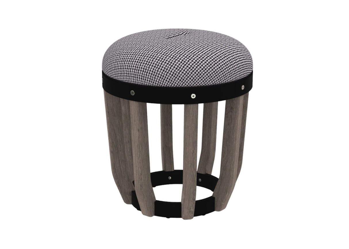 Ethimo Swing Pouf Ø40cm H:46cm Pickled Teak Sepia Black Chess