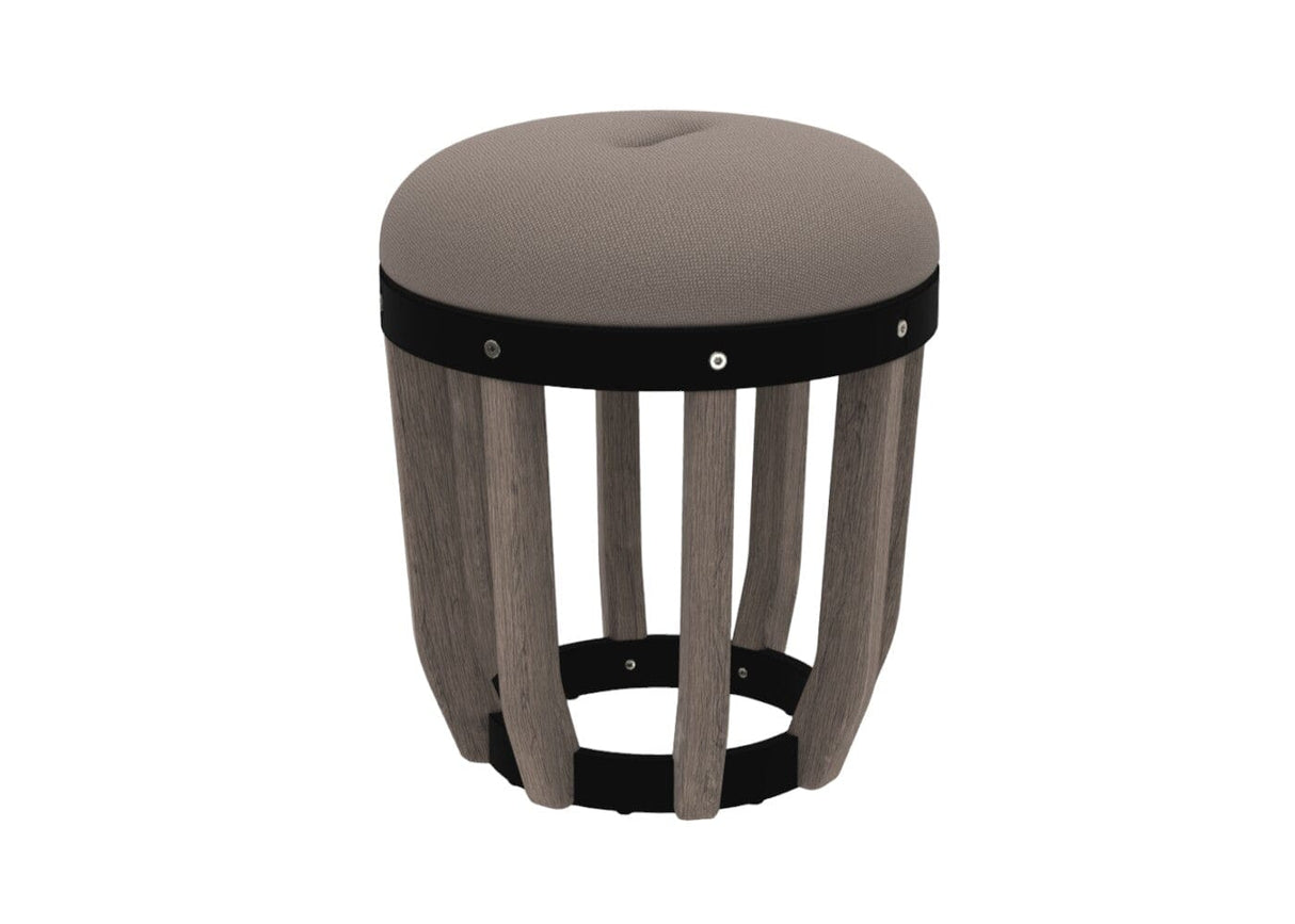 Ethimo Swing Pouf Ø40cm H:46cm Pickled Teak Sepia Black Grey