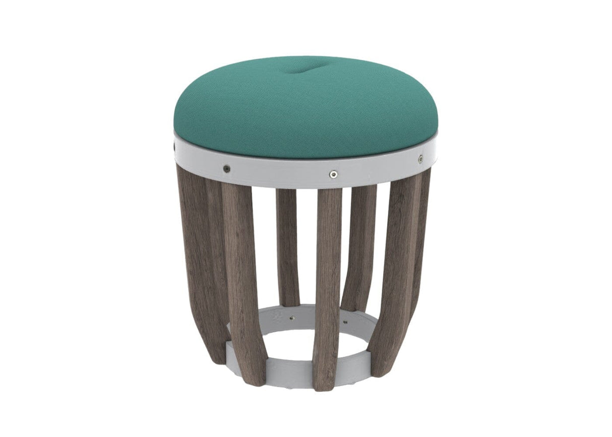 Ethimo Swing Pouf Ø40cm H:46cm Pickled Teak Warmwhite Green Sardinia