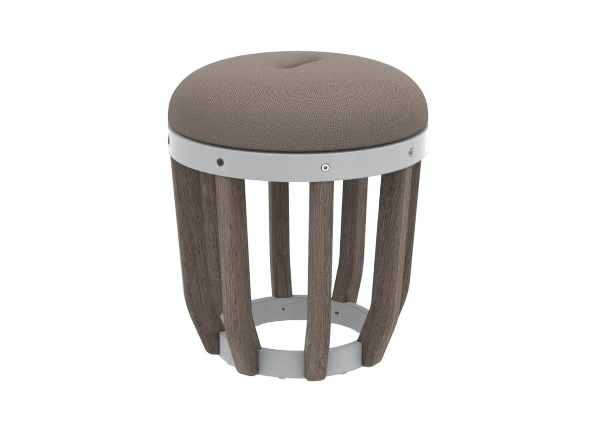 Ethimo Swing Pouf Ø40cm H:46cm Pickled Teak Warmwhite Grey