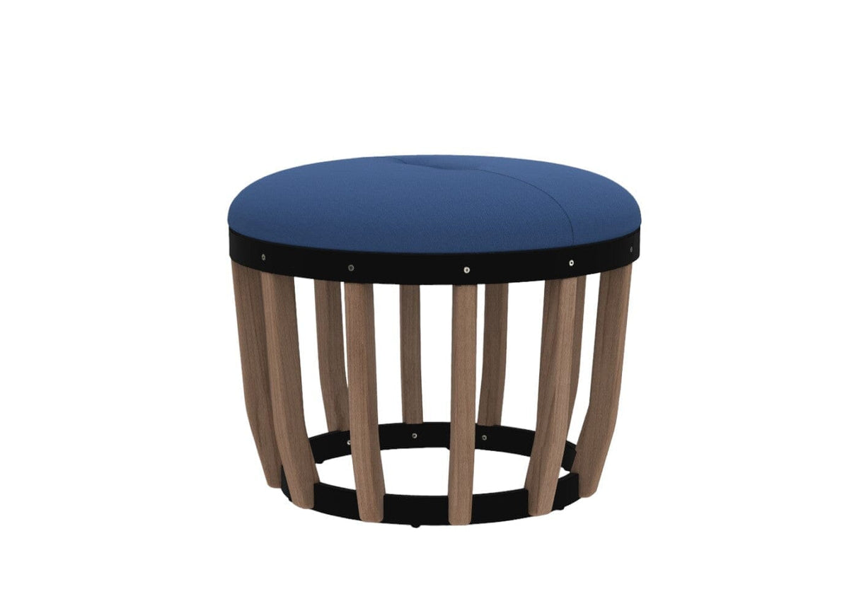 Ethimo Swing Pouf Ø60cm H:46cm Natural Teak Sepia Black Blue Ink