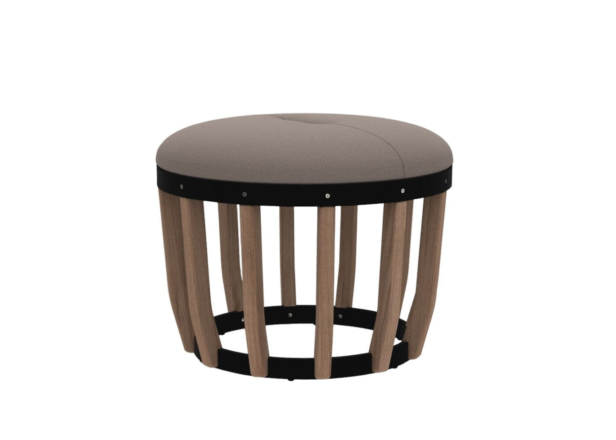 Ethimo Swing Pouf Ø60cm H:46cm Natural Teak Sepia Black Grey