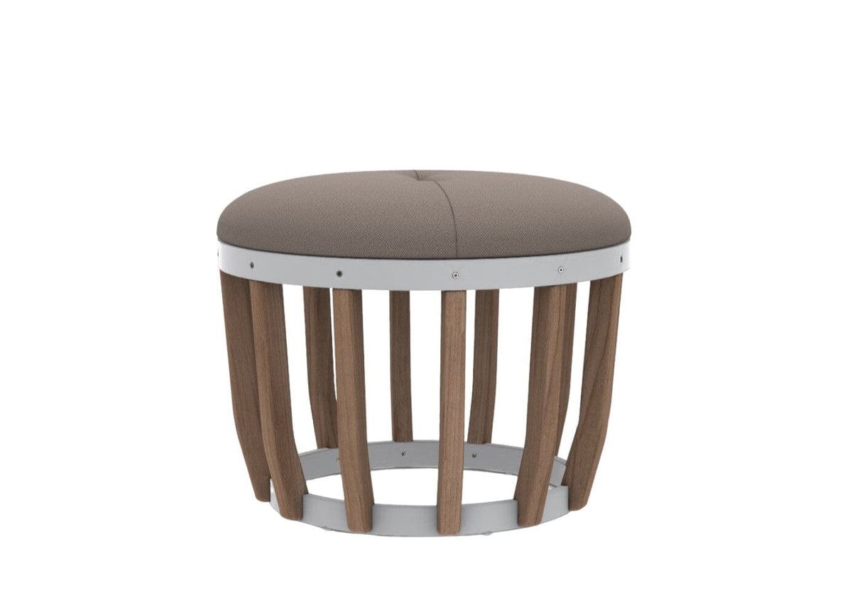 Ethimo Swing Pouf Ø60cm H:46cm Natural Teak Warmwhite Grey