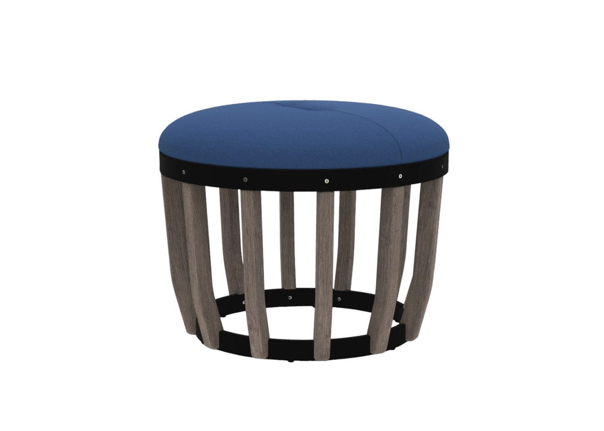 Ethimo Swing Pouf Ø60cm H:46cm Pickled Teak Sepia Black Blue Ink