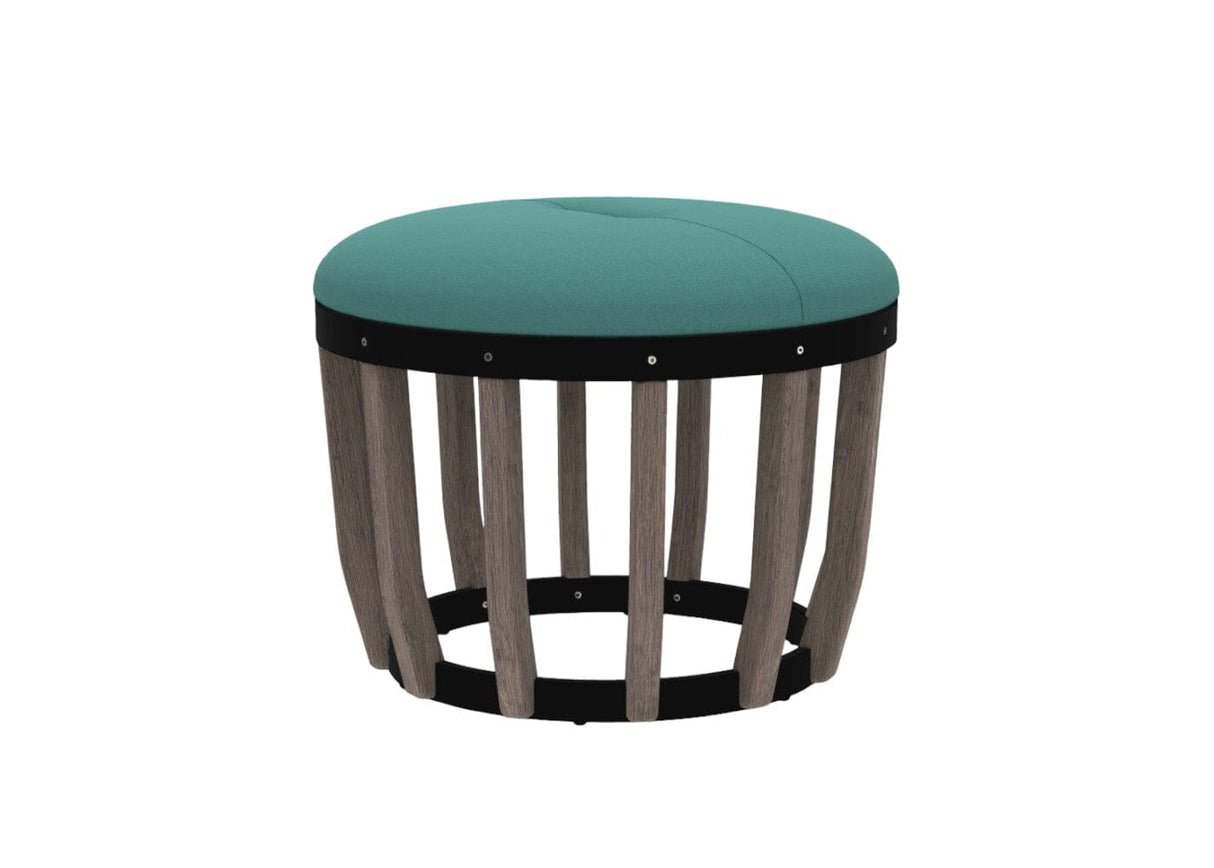 Ethimo Swing Pouf Ø60cm H:46cm Pickled Teak Sepia Black Green Sardinia