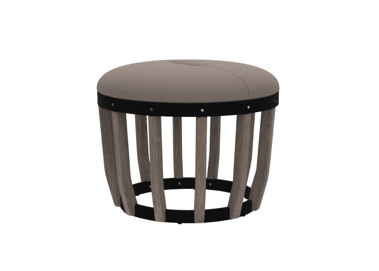 Ethimo Swing Pouf Ø60cm H:46cm Pickled Teak Sepia Black Grey