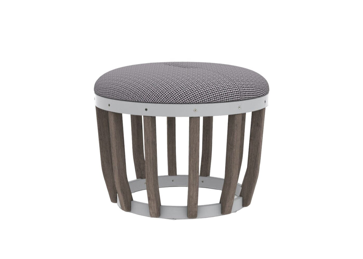 Ethimo Swing Pouf Ø60cm H:46cm Pickled Teak Warmwhite Chess