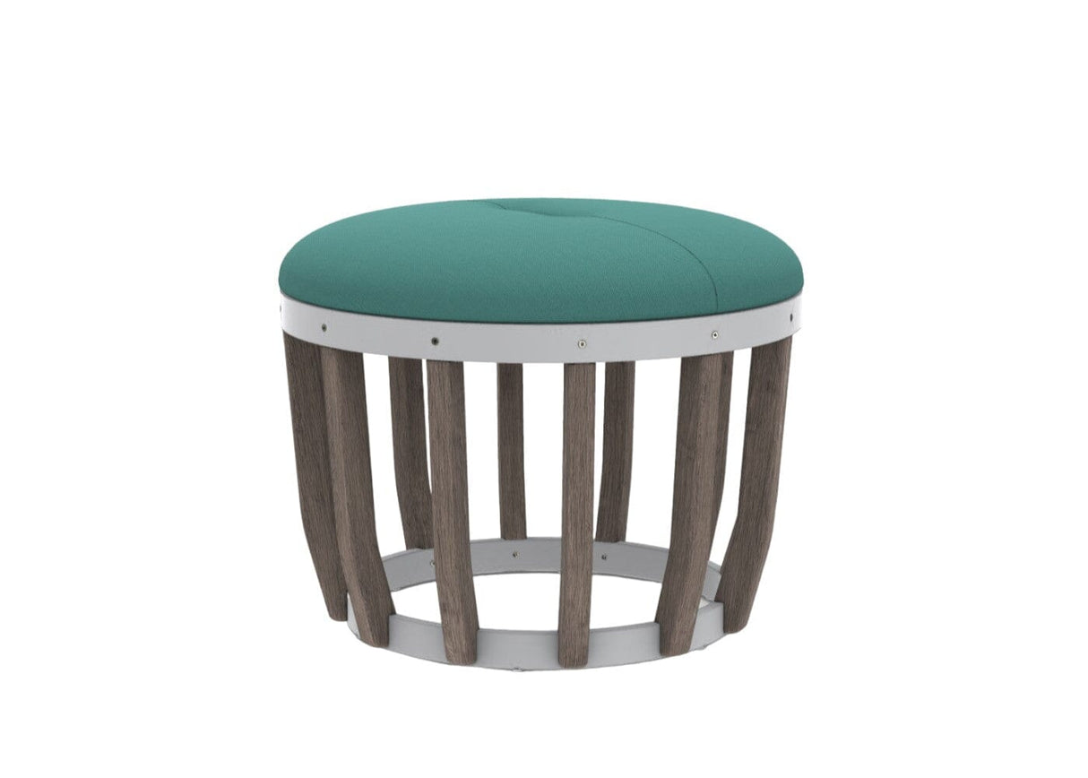 Ethimo Swing Pouf Ø60cm H:46cm Pickled Teak Warmwhite Green Sardinia