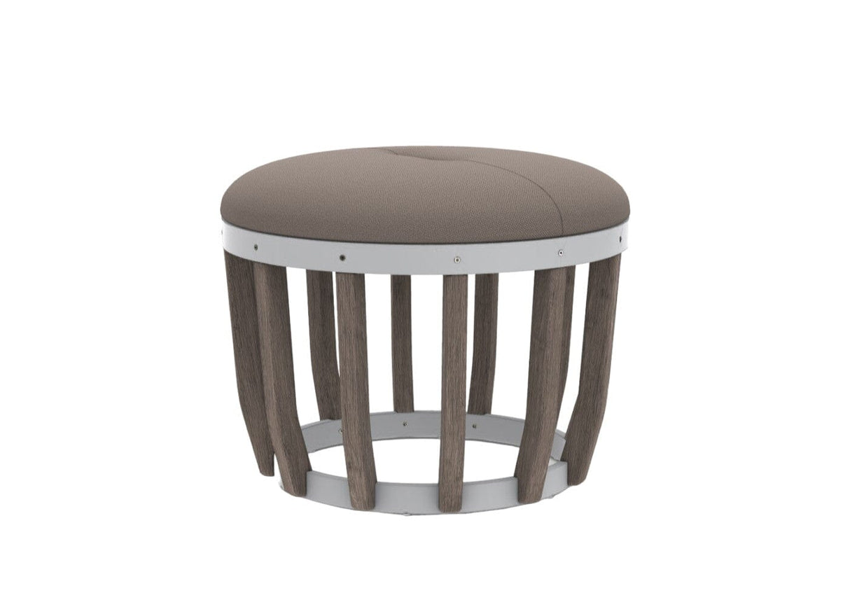 Ethimo Swing Pouf Ø60cm H:46cm Pickled Teak Warmwhite Grey