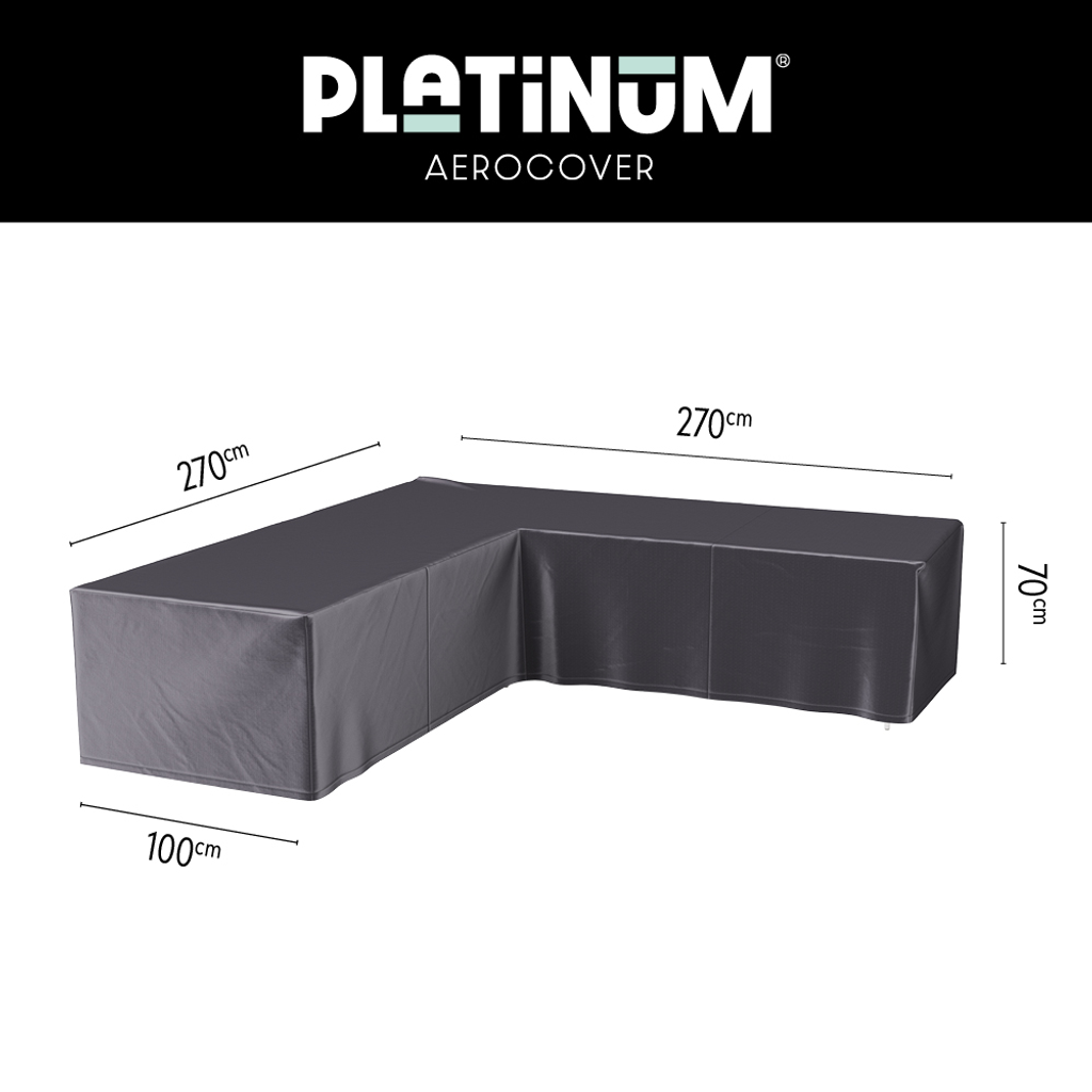 Platinum AeroCover Housse de protection pour salon d'angle Lounge forme L 270x270x100cm H:70cm