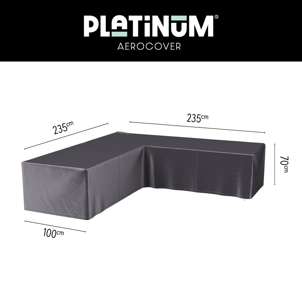 Platinum AeroCover Housse de protection pour salon d'angle Lounge forme L 235x235x100cm H:70cm