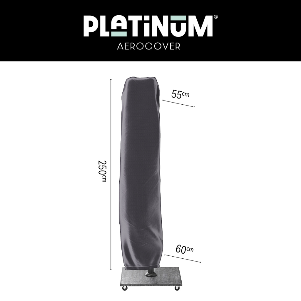 Platinum AeroCover Housse de protection pour parasol à mât déporté 250x55/60cm H:250cm