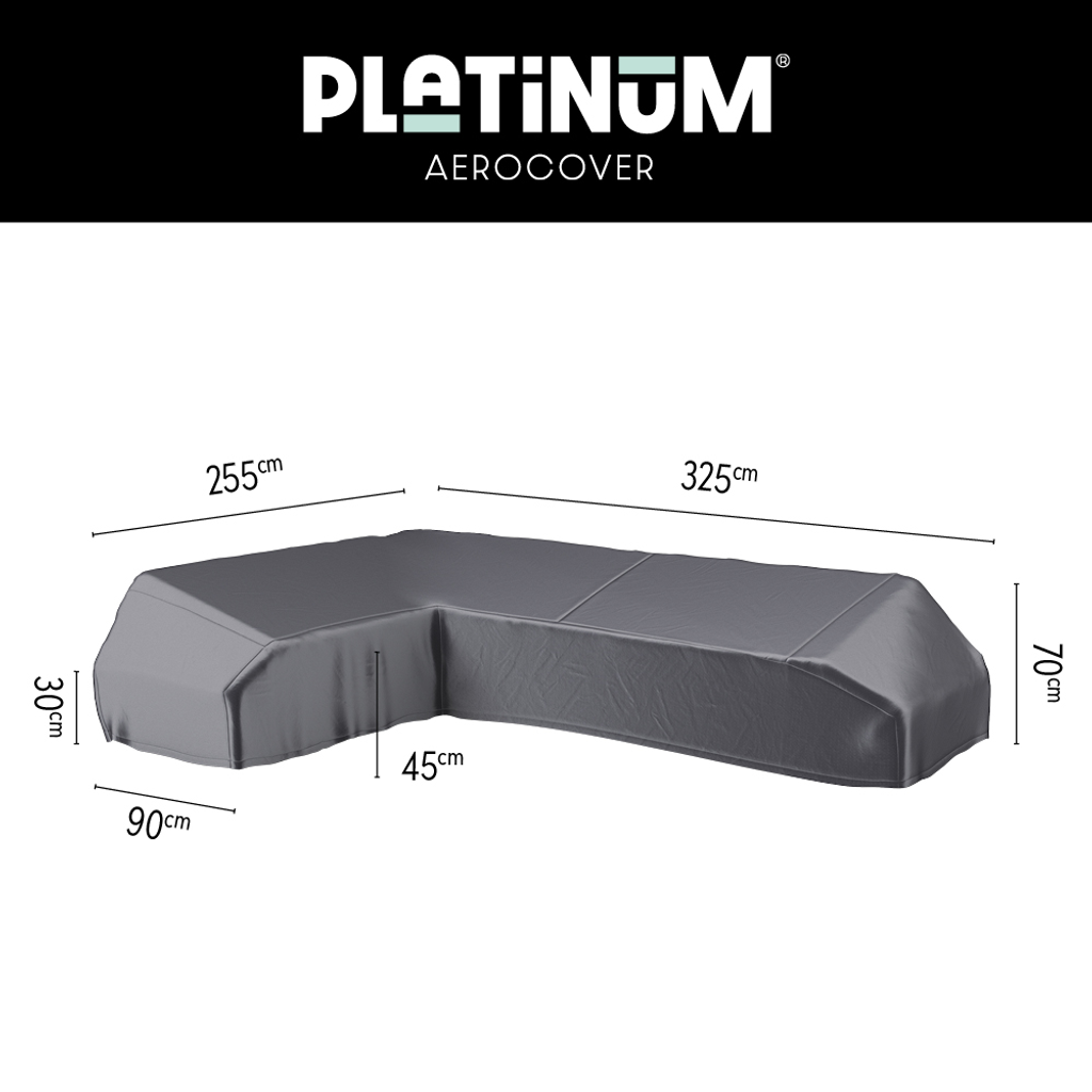 Platinum AeroCover Housse de protection pour salon d'angle Lounge à plateforme forme L Gauche 325x255x90cm H:30/45/70cm