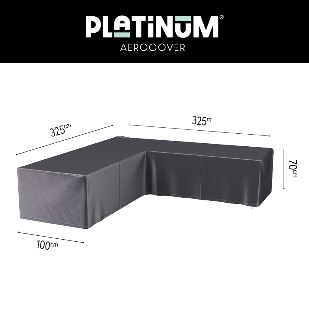 Platinum AeroCover Housse de protection pour salon d'angle Lounge forme L 325x325x100cm H:70cm