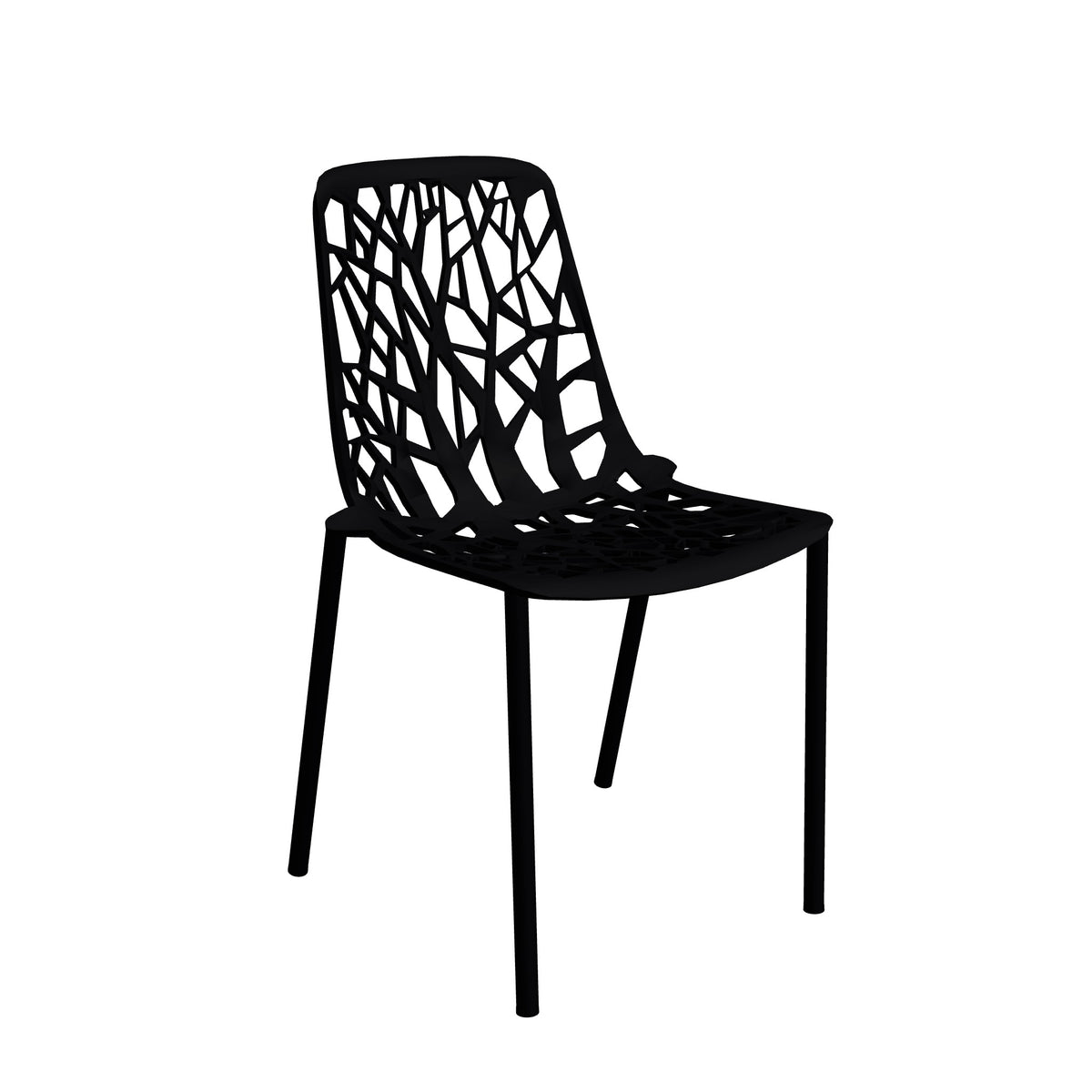 Fast Forest Chaise repas empilable Black 2
