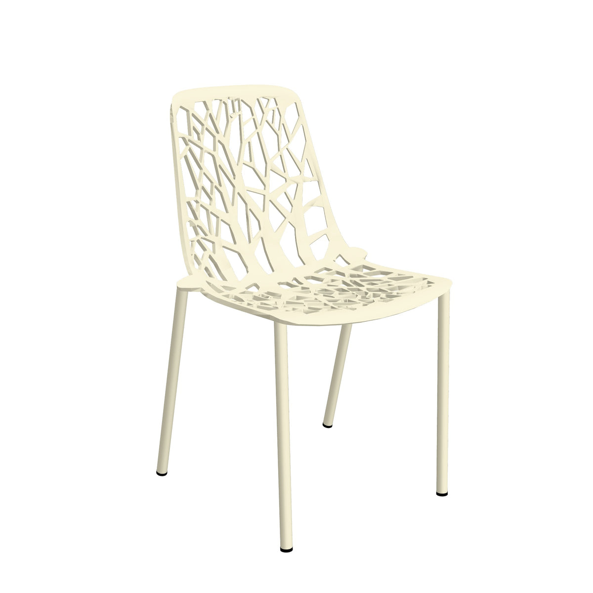 Fast Forest Chaise repas empilable Butter White 27